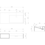 Раковина подвесная Abber Stein 100 см AS2640-1.0 L, белый матовый - фото 6