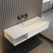 Раковина подвесная Abber Stein 120 см AS2640-1.2 L, белый матовый - фото 