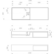 Раковина подвесная Abber Stein 120 см AS2649-1.2, белый матовый - фото 5