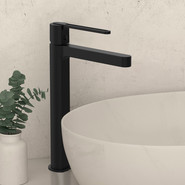 Смеситель для раковины высокий Vincea Rondo VBF-1R2MB, черный - фото 2