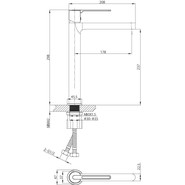 Смеситель для раковины высокий Vincea Rondo VBF-1R2MB, черный - фото 3