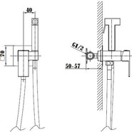 Набор для гигиенического душа Vincea VHFW-102BG, брашированное золото - фото 3
