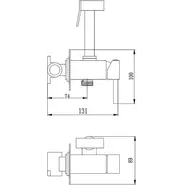 Набор для гигиенического душа Haiba HB5512-7, чёрный матовый - фото 3