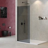 Душевая перегородка Cezares 80 см LIBERTA-L-1-TB-80-GR-NERO (стекло 8 мм) черный/графит - фото 
