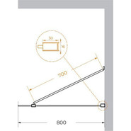 Душевая перегородка Cezares 80 см LIBERTA-L-1-TB-80-GR-NERO (стекло 8 мм) черный/графит - фото 4