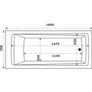 Ванна акриловая Azario Бали 160x70 см БАВ0102, Размер - мм: 1600х700 - фото 6