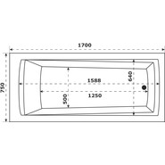 Ванна акриловая Azario Бали 170x75 см БАВ0104, Размер - мм: 1700х750 - фото 6
