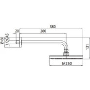Верхний душ Bossini Elios 250x250 мм H19412G.073, чёрный матовый - фото 2
