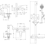 Набор смесителей 3 в 1 для ванны Lemark LM0380C - фото 2