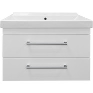 Тумба подвесная с раковиной Стиль Модерн 80/2 см, белый - фото 