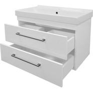 Тумба подвесная с раковиной Стиль Модерн 80/2 см, белый - фото 2