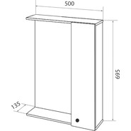Зеркало-шкаф Стиль Моника 50 см R, без светильника, белый - фото 5