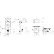 Инсталляция с подвесным безободковым унитазом Vitra Zentrum Square L-Box 9875B003-7201 - фото 2