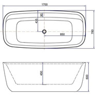 Ванна отдельностоящая Aquanet Family Fine 170х78 см 95778-GW-MB, чёрный глянцевый - фото 4