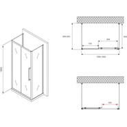 Душевое ограждение Abber Schwarzer Diamant 160x90 см AG30160BMH-S90BM-S90BM, чёрный/матовое - фото 5