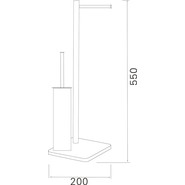 Стойка с держателем и ёршиком Azario Altre AZ-421B, цвет чёрный матовый - фото 2