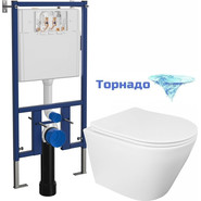 Инсталляция Loranto с подвесным унитазом Krosa 4501+87266 (Система смыва торнадо) - фото 