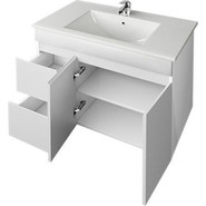 Тумба подвесная с раковиной Mirsant Next 80/1 см (раковина More 80), белый - фото 3