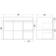 Тумба подвесная с раковиной Mirsant Next 80/1 см (раковина More 80), белый - фото 5