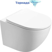 Унитаз подвесной безободковый Azario Trevi AZ-0093UQ3 с тонкой крышкой микролифт (Система смыва торнадо) - фото 