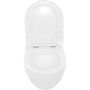 Унитаз подвесной безободковый Azario Trevi AZ-0093UQ3 с тонкой крышкой микролифт (Система смыва торнадо) - фото 4