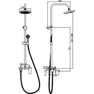 Душевой комплект Haiba: Душевая стойка HB24505-3 + смеситель для раковины HB10505-3, цвет графит - фото 5