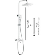 Душевой комплект Haiba: Душевая стойка HB24505-8 + смеситель для раковины высокий HB11505-8, цвет белый/хром - фото 4