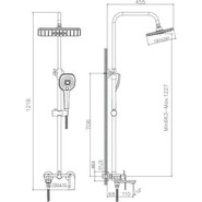 Душевой комплект Haiba: Душевая стойка HB24505 + смеситель для раковины HB10505, цвет хром - фото 5