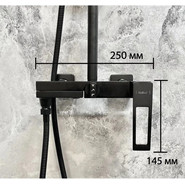 Душевой комплект Haiba: Душевая стойка HB24817-7 + смеситель для раковины HB10817-7, цвет чёрный матовый - фото 4
