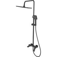 Душевой комплект Haiba: Душевая стойка HB24818-7 + смеситель для раковины HB10818-7, цвет чёрный матовый - фото 2