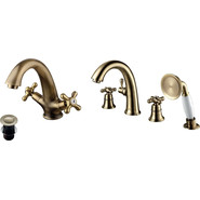 Набор смесителей Lemark: Смеситель для ванны Vintage LM2841B + смеситель для раковины Vintage LM2806B, бронза - фото 