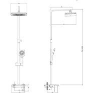 Душевой комплект Haiba: Душевая стойка HB24615-7 + смеситель для раковины высокий HB11615-7, цвет чёрный матовый - фото 4