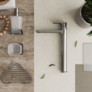 Смеситель для умывальника высокий WasserKraft 1403H, никель - фото 4