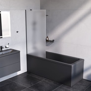 Шторка для ванны Am.Pm Gem 80х140 см W90BS-080-140BM (стекло 8 мм) чёрный/матовое - фото 