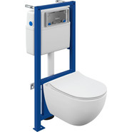 Инсталляция с подвесным унитазом комплект: Cersanit LINK PRO LP 64916 с подвесным унитазом Brasko Smart CO DPL EO SLIM сиденье дюропласт, крепление - фото 