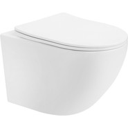 Унитаз подвесной безободковый Abber Bequem AC1100T с тонкой крышкой микролифт (Система смыва торнадо), Цвет производителя: белый - фото 2