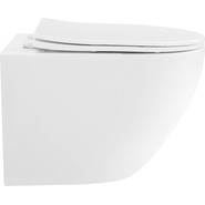 Унитаз подвесной безободковый Abber Bequem AC1100T с тонкой крышкой микролифт (Система смыва торнадо), Цвет производителя: белый - фото 6