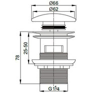 Донный клапан Cezares CZR-SAT7-Bi, белый - фото 2