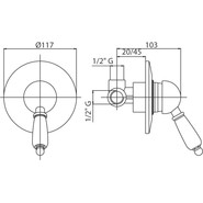 Смеситель для душа Cezares ELITE-DIM-02-Nc, бронза, Цвет производителя: бронза - фото 2