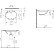 Раковина врезная под столешницу Vitra Arkitekt 52 см 6069B003-0012 - фото 3