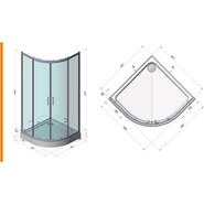 Душевое ограждение Радомир Смарт 90x90 см, хром/прозрачное - фото 2