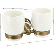 Двойной стакан для зубных щеток Brimix 94160, цвет бронза - фото 5