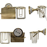 Держатель для туалетной бумаги с держателем для освежителя Brimix 94244, цвет бронза - фото 4