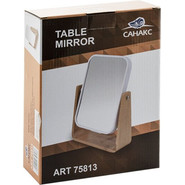 Зеркало косметическое настольное Санакс 75813, цвет белый/дерево - фото 3