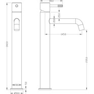 Смеситель для раковины высокий Boheme Uno 462-MG, matt gold, Цвет производителя: matt gold - фото 2