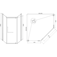 Душевое ограждение Mirsant Aurora 90х90 см хром/прозрачное - фото 3