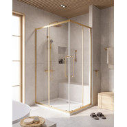 Душевое ограждение 90x120 см Cezares Relax-304-AH-2-120/90-C-BORO, золото/прозрачное - фото 
