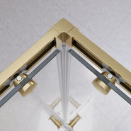 Душевое ограждение 90x120 см Cezares Relax-304-AH-2-120/90-C-BORO, золото/прозрачное - фото 2