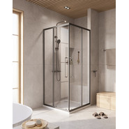 Душевое ограждение 90x90 см Cezares Relax-304-A-2-90-C-GM, оружейная сталь/прозрачное - фото 