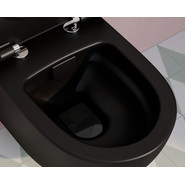 Унитаз подвесной безободковый Vitra Sento 7748B083-0101, чёрный матовый, Цвет производителя: чёрный матовый - фото 4